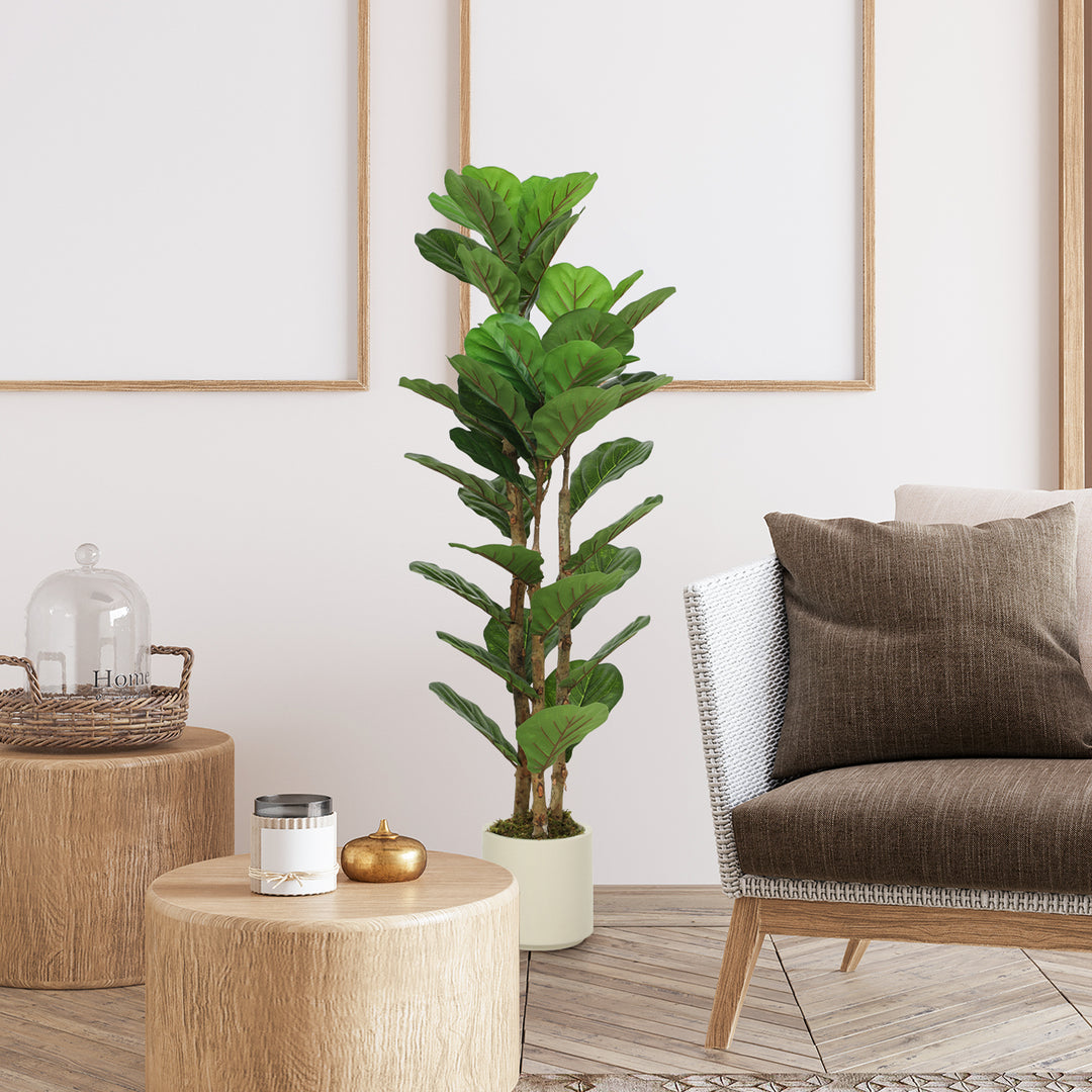 120cm Artificial Fiddle Leaf Fig Tree - Green