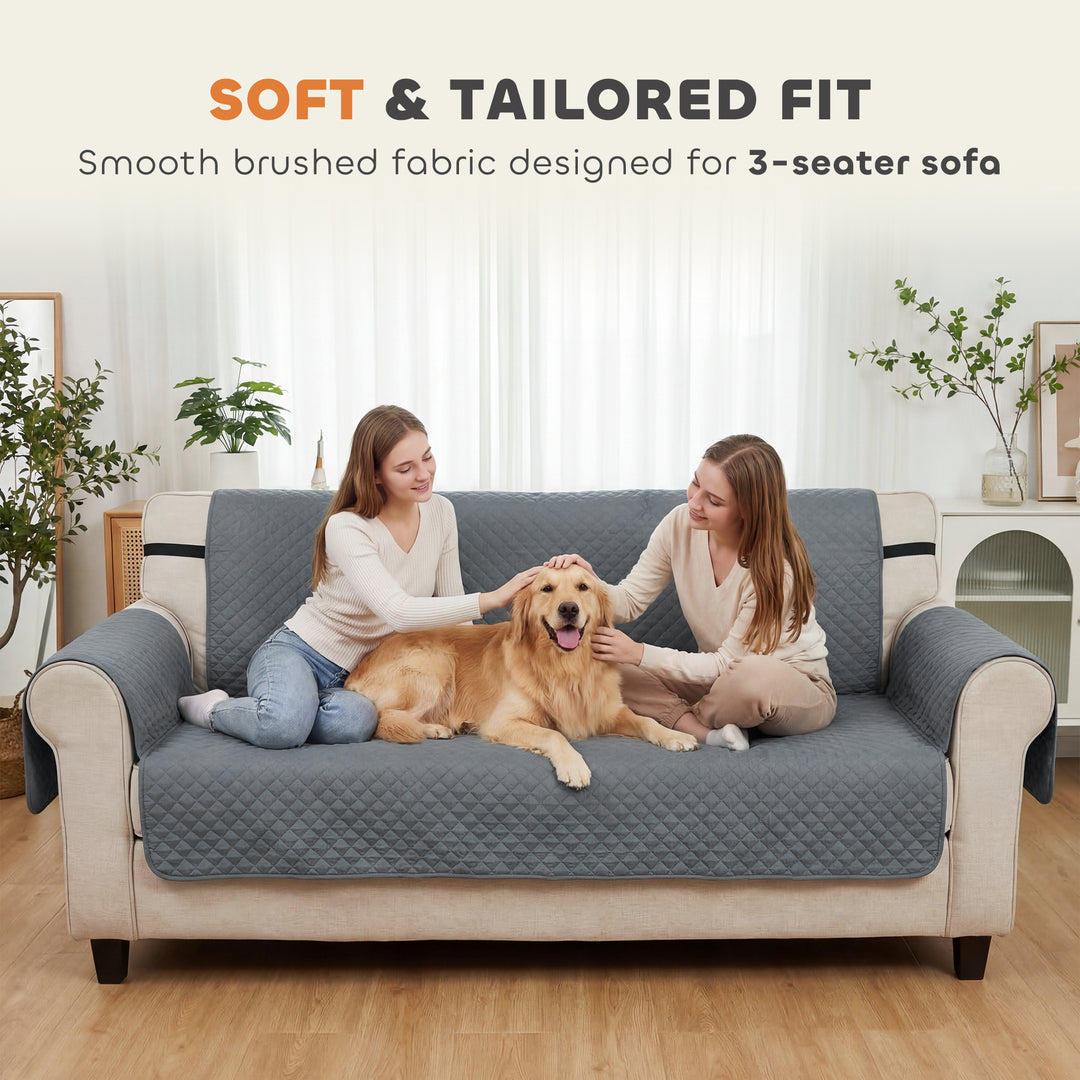 Waterproof Sofa Cover 3 Seater, Soft Couch Cover for Dogs Cats Pets, N