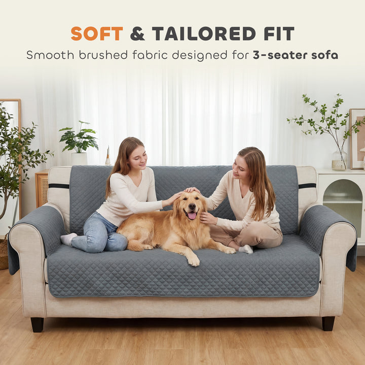 Waterproof Sofa Cover 3 Seater, Soft Couch Cover for Dogs Cats Pets, N