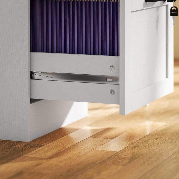 2-Drawer Filing Cabinet with Lock - White