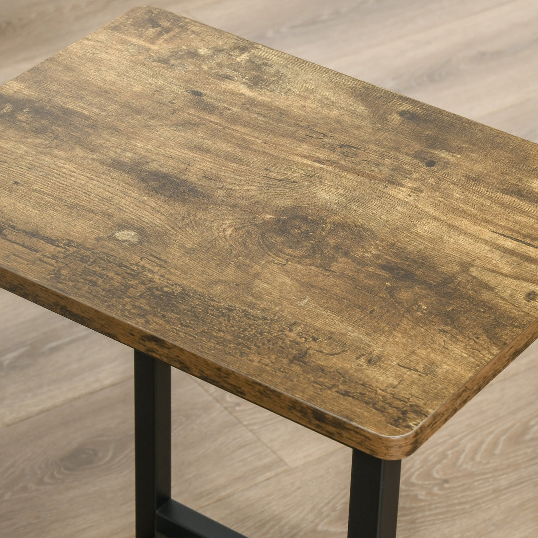 MCL Industrial Bar Stools, Set of 2 Kitchen Breakfast Bar Chairs with Footrest, Counter Height Island Stools for Dining Area, Home Pub, Rustic Brown