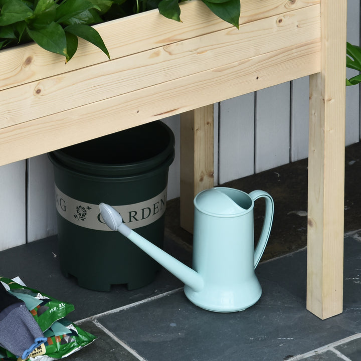 Garden Wooden Planters， Rectangular Raised Bed,Flower Box, Fir Wood Indoor/Outdoor, Oak Tone, 86L x 46W x 76Hcm