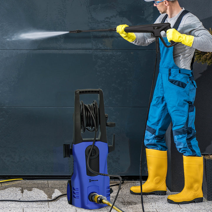 DURHAND 1800W High Pressure Washer, 150 Bar Pressure, 510 L/h Flow, High-Performance Portable Power Jet Wash Cleaner Blue