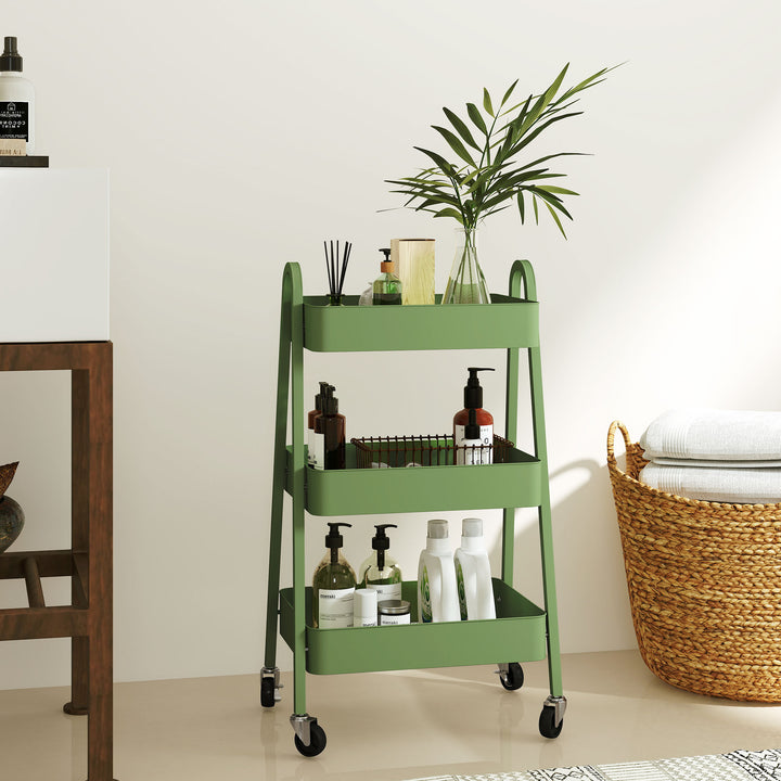 Three-Tier Storage Trolley - Green