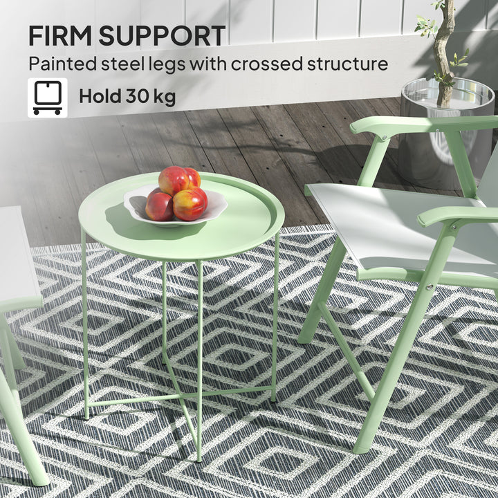 Steel Removable Tray Top Garden Table - Green