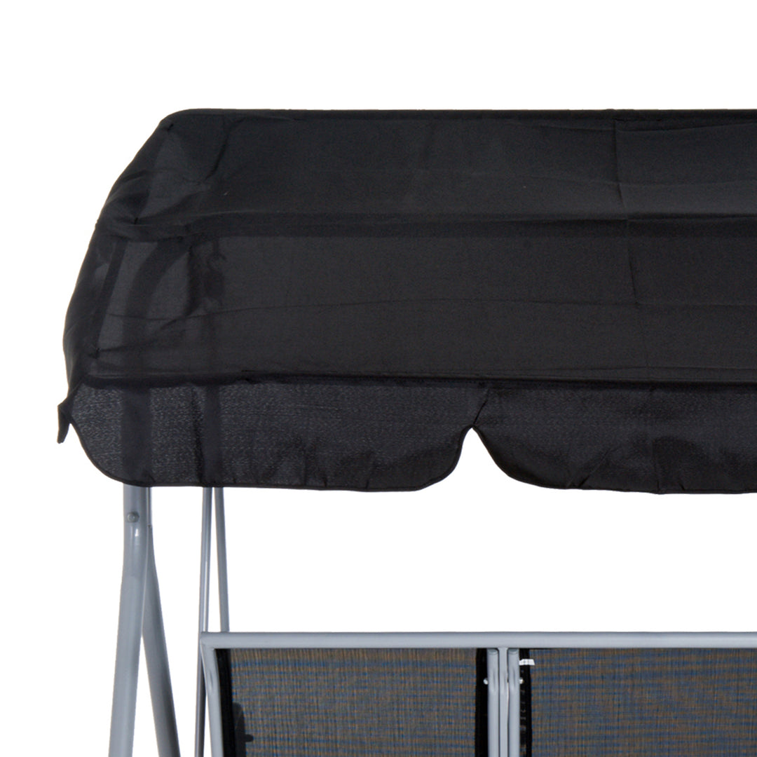 Outdoor 3-Seater Swing Chair-Black