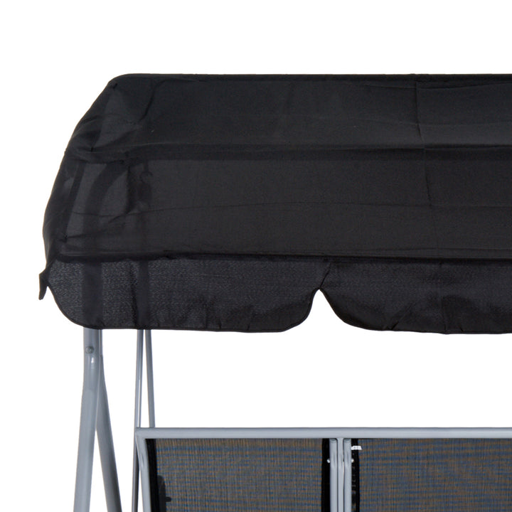 Outdoor 3-Seater Swing Chair-Black