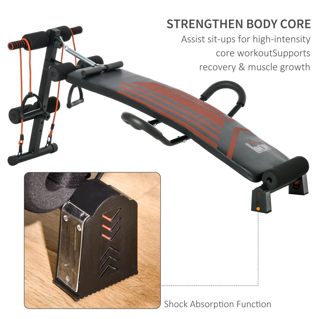 HOMCOM Multifunctional Sit Up Bench Adjustable Utility Board Ab Exercise Workout Fitness with Headrest for Home, Office and Gym, Black | Aosom UK