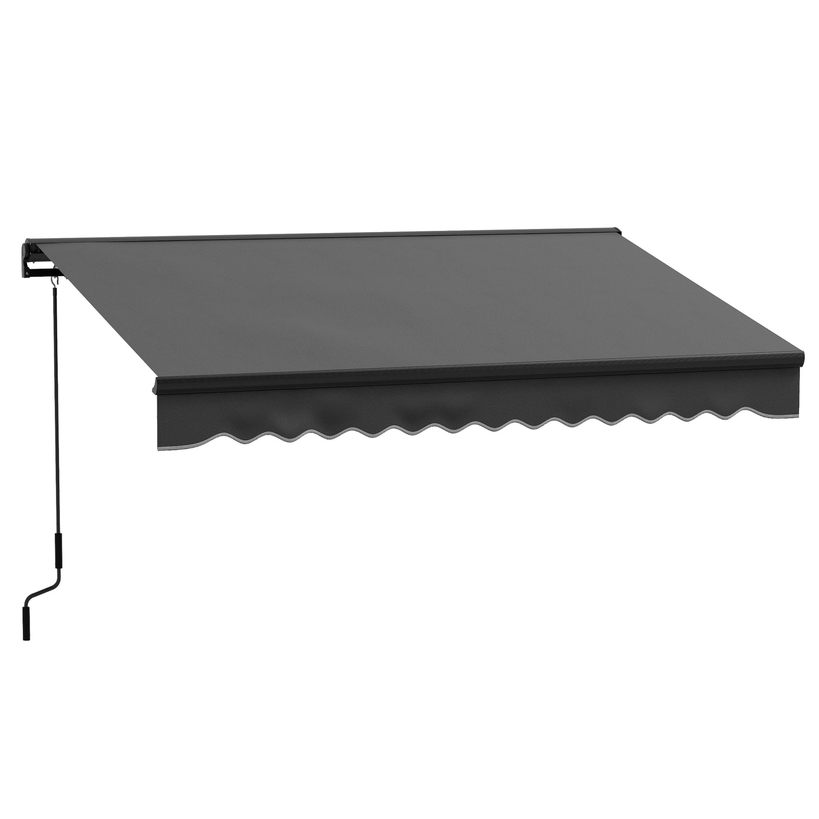 3 x 2m Aluminium Frame Electric Awning, with Remote - Dark Grey