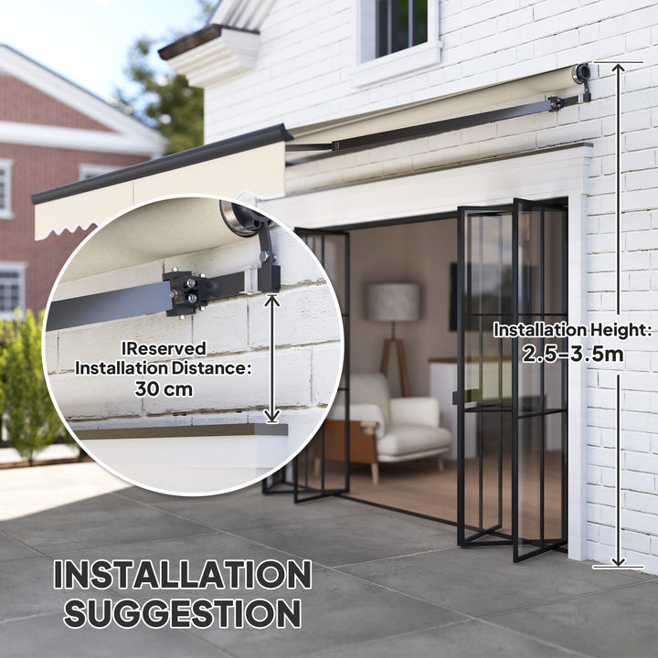 2.5 x 3m Electric/Manual Awning, with Remote - Beige