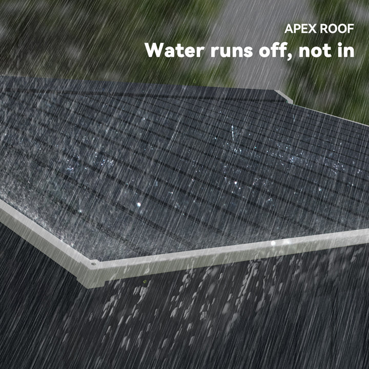 MCL 9 x 6ft Metal Bicycle Shed, Outdoor Storage Tool House with Ventilation Slots, Foundation Kit and Lockable Double Doors, Dark Grey