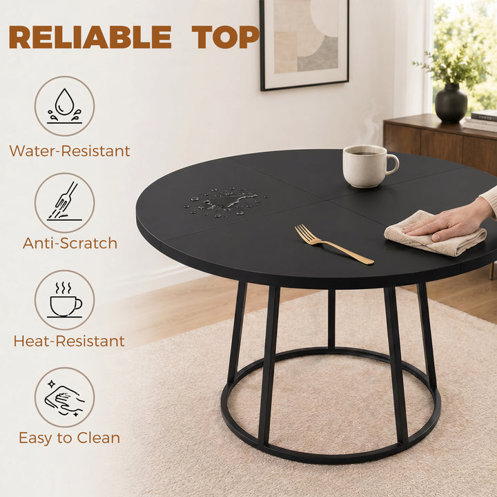 Dining Table Space Saving Kitchen Table Spliced Tabletop Conical Metal
