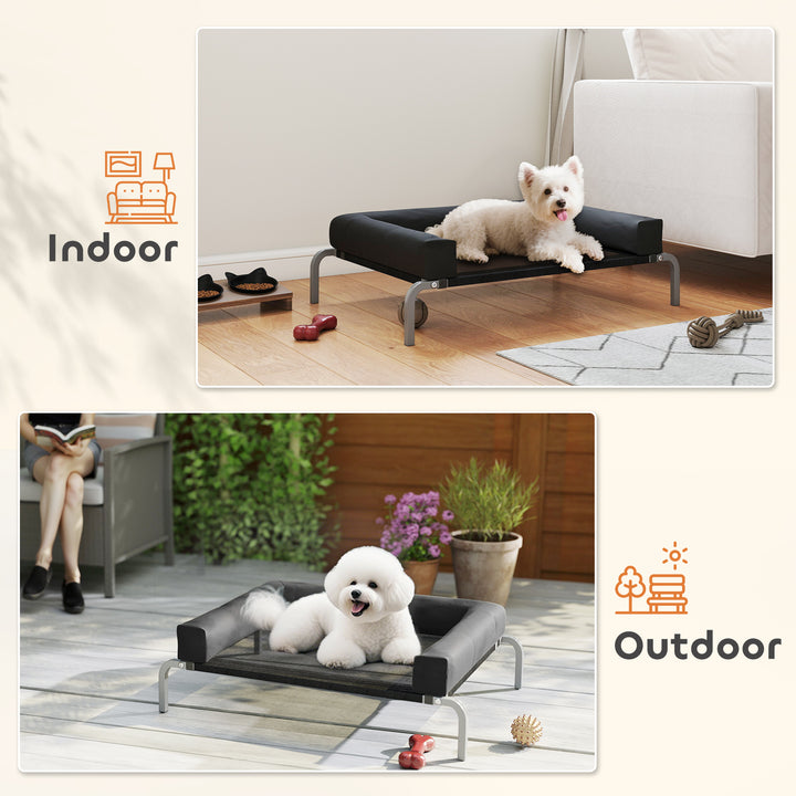 Elevated Dog Bed with Removable Bolsters, Raised Dog Bed for Small Bre