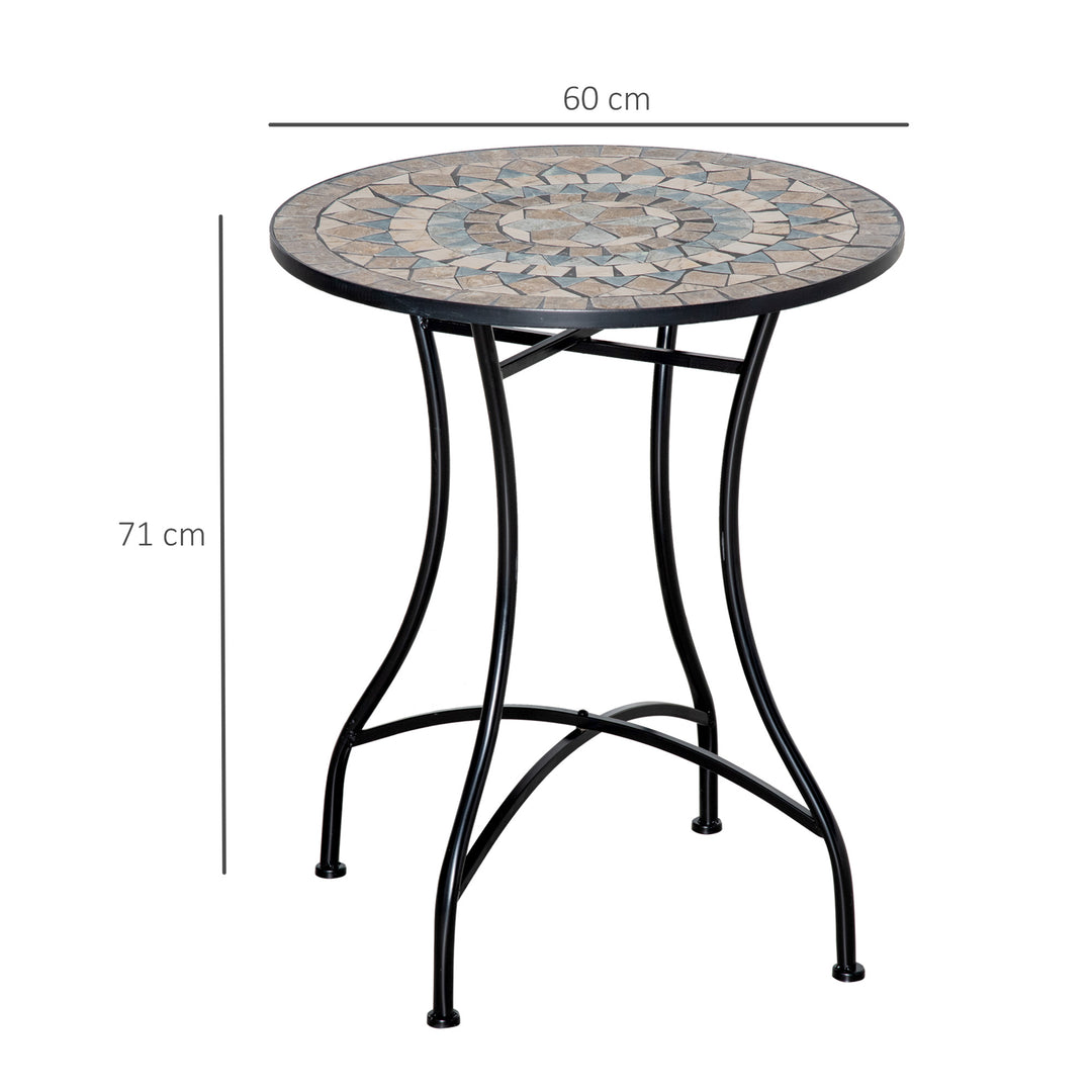Φ60cm Mosaic Outdoor Patio Table - Green