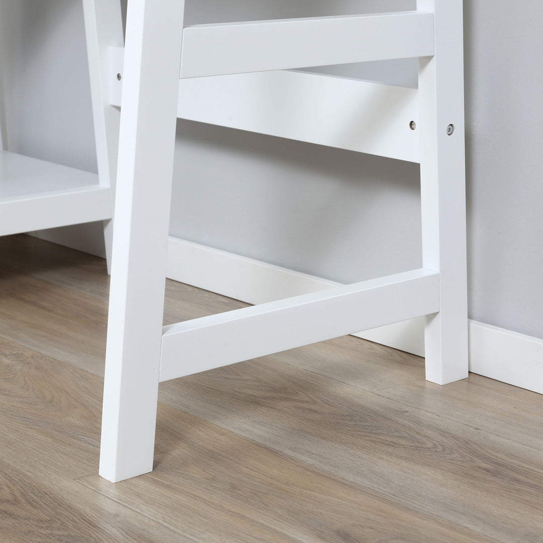 MCL Compact Computer Desk with Storage Shelves, Study Table with Bookshelf, PC Table Workstation for Home Office, Study, Easy Assembly, 120 x 51cm, White