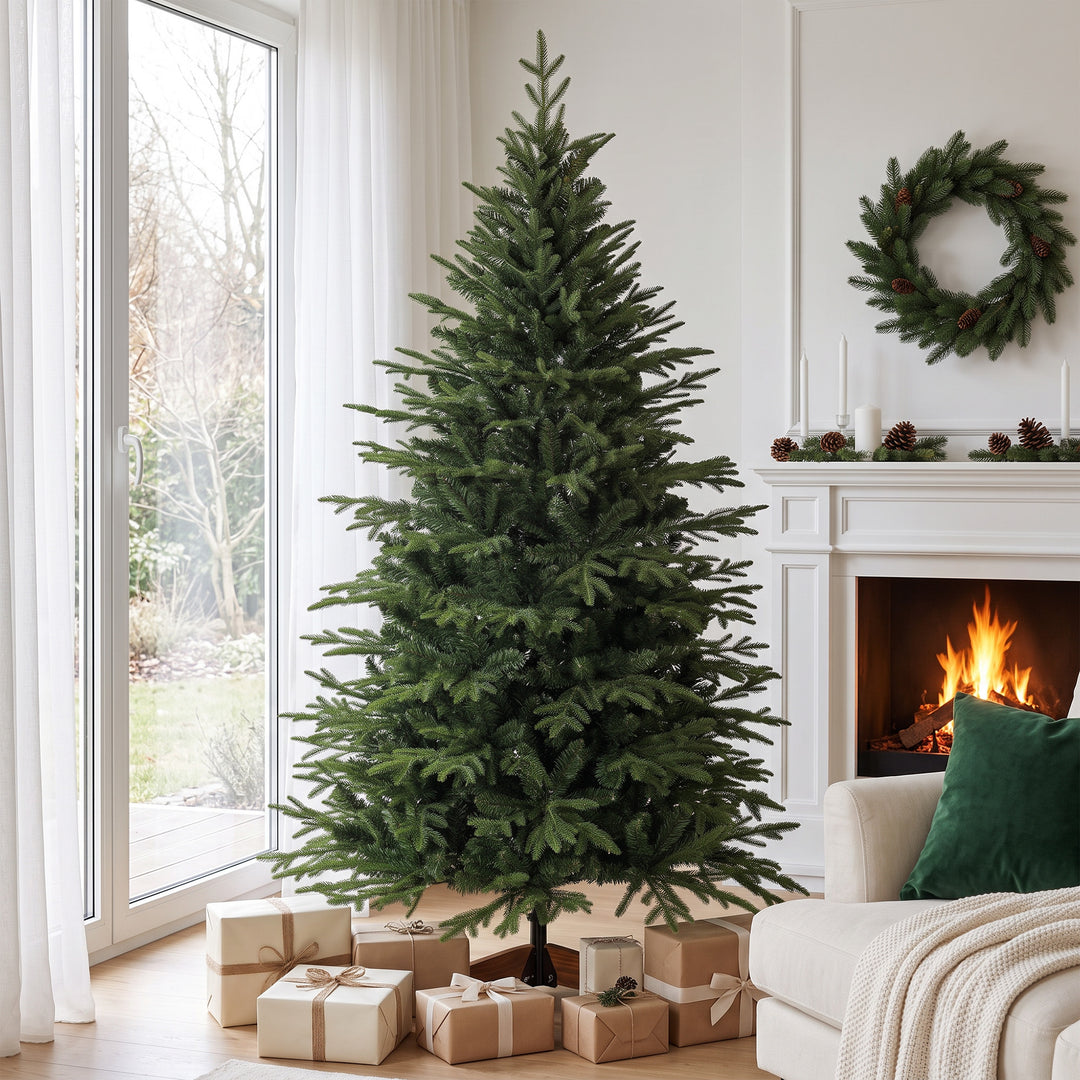180 cm Artificial Christmas Tree Full Hinged Xmas Tree Solid Pine - view 2