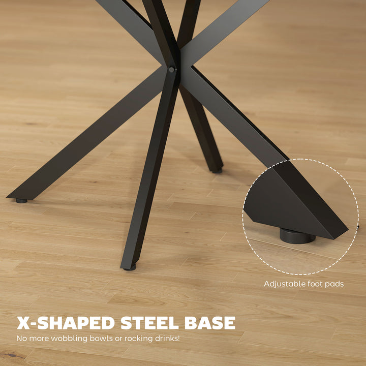 Extendable Dining Table for 4-6, Industrial Kitchen Dinner Table with 