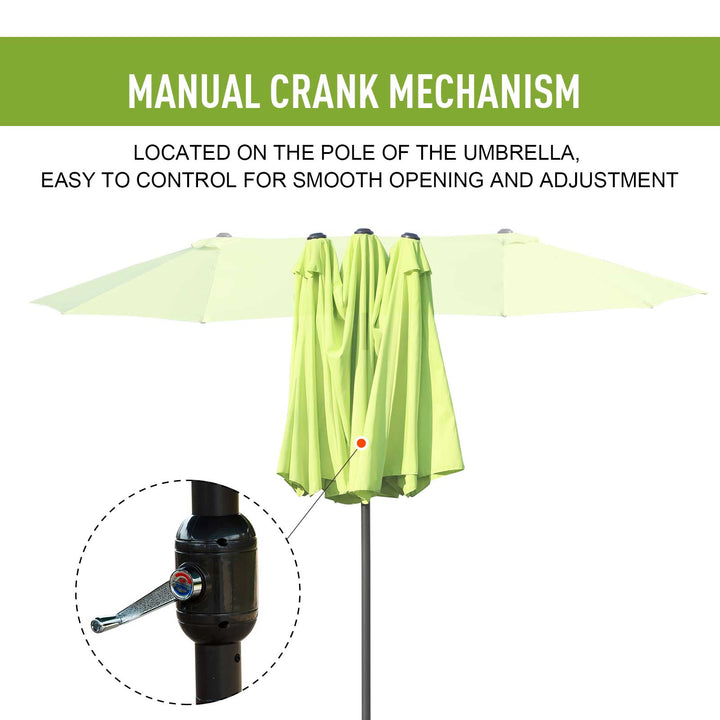 Double-side Umbrella Parasol, Φ2.7x4.6Wx2.4H m-Grass Green