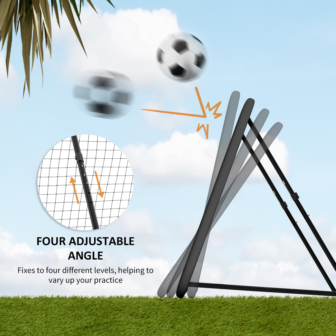 Football Training Net Target Goal, with Adjustable Angles - Black