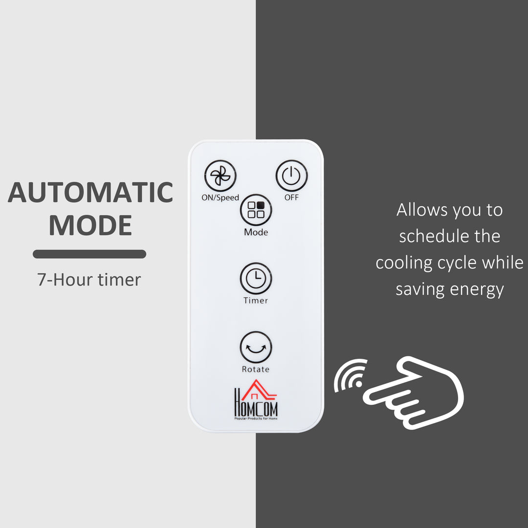 HOMCOM 28'' Air Circulator Fan 3 Speed 3 Mode, 70° Oscillation 90° Vertical Tilt, Height Adjustable, Remote Controller, Black & White | Aosom UK
