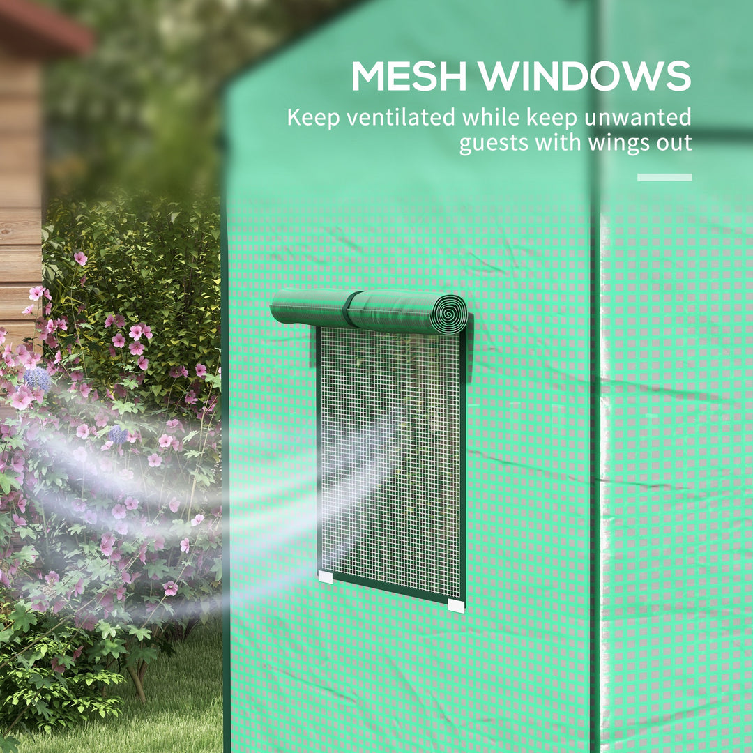 77 x 196cm Walk-In Greenhouse, with Accessories
