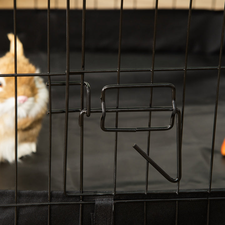 Rabbit Cage Guinea Pig Playpen Small Animal House for Kitties Puppies, w/ Water Proof Oxford Roof Floor 90 x 75 x 75 cm