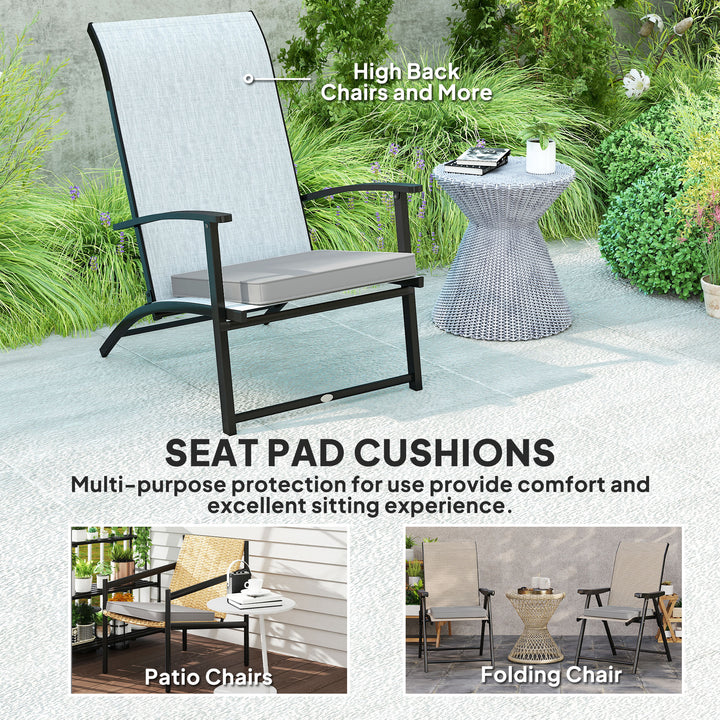 Set of Two 45 x 45cm Garden Seat Cushions - Light Grey