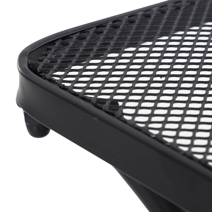 Square Garden Metal Bistro Table Outdoor Patio Coffee Side Desk - Black 45L X 45W X 50H CM