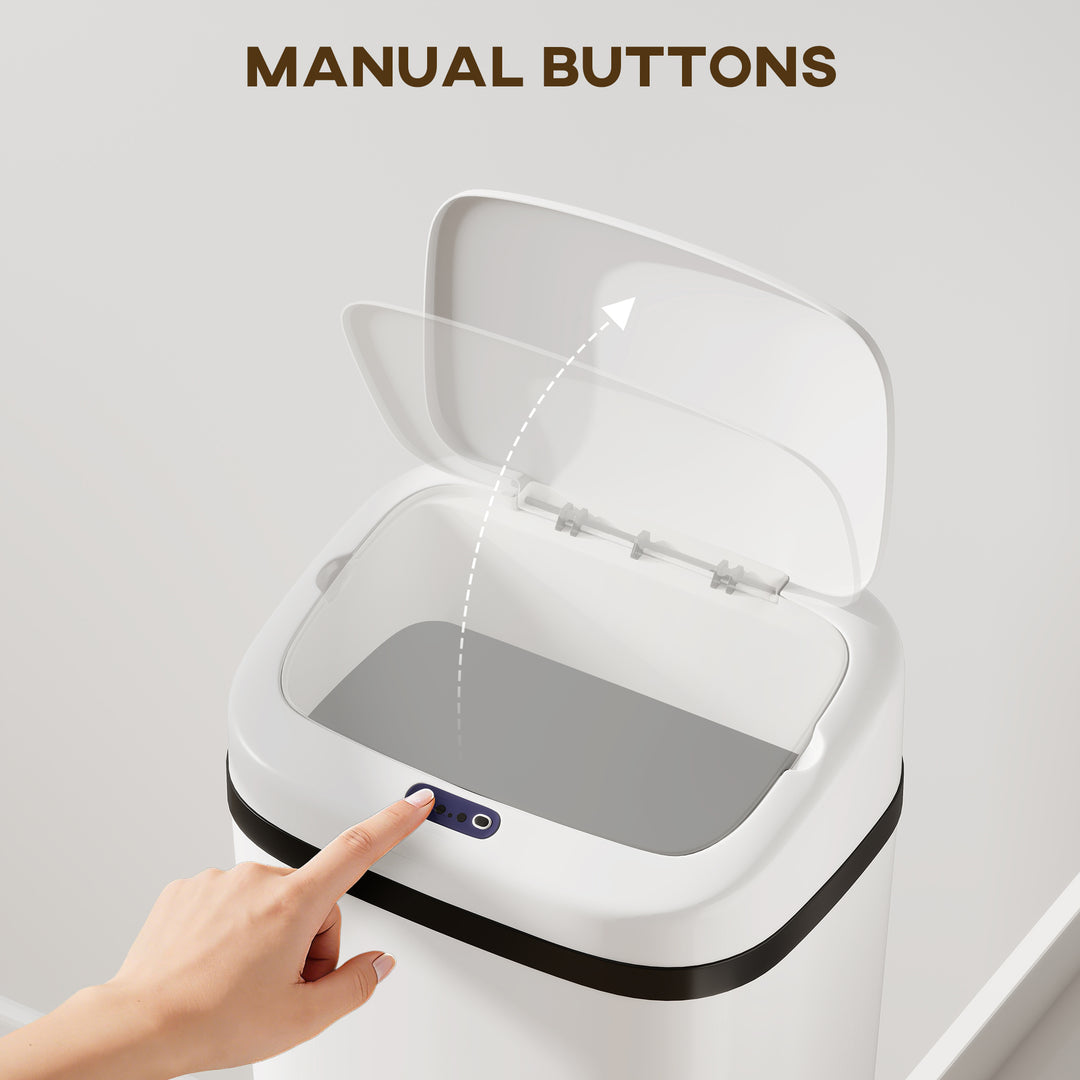 50L Stainless Steel Sensor Bin - Silver Tone