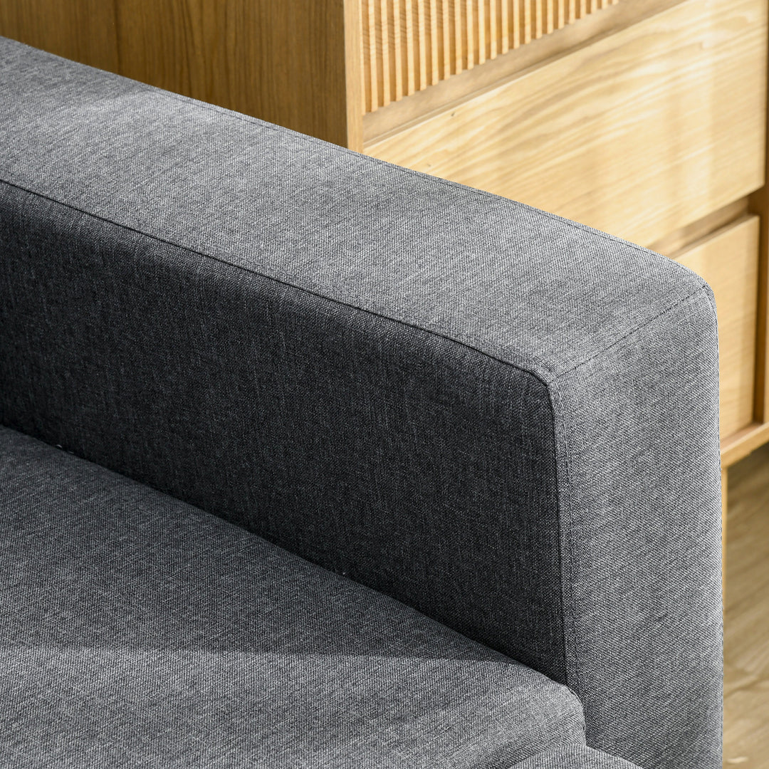 Corner Sofa Bed with Storage, 3 Seater Pull Out Sofa Bed, Convertible L Shape Sofa Couch with Reversible Chaise Lounge for Living Room, Dark Grey