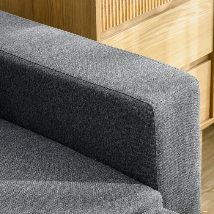 Corner Sofa Bed with Storage, 3 Seater Pull Out Sofa Bed, Convertible L Shape Sofa Couch with Reversible Chaise Lounge for Living Room, Dark Grey