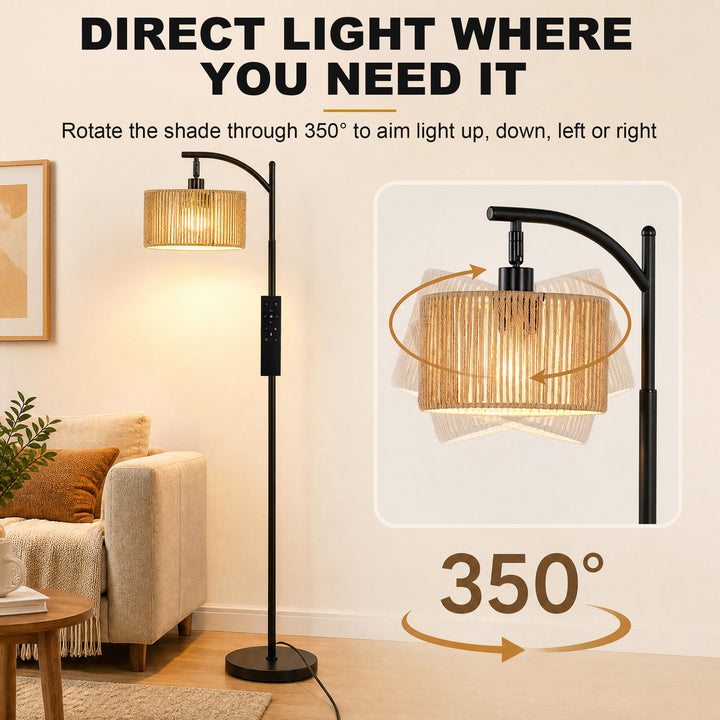 LED Floor Lamp, 160 cm Modern Dimmable Standing Lamp with Adjustable - view 5
