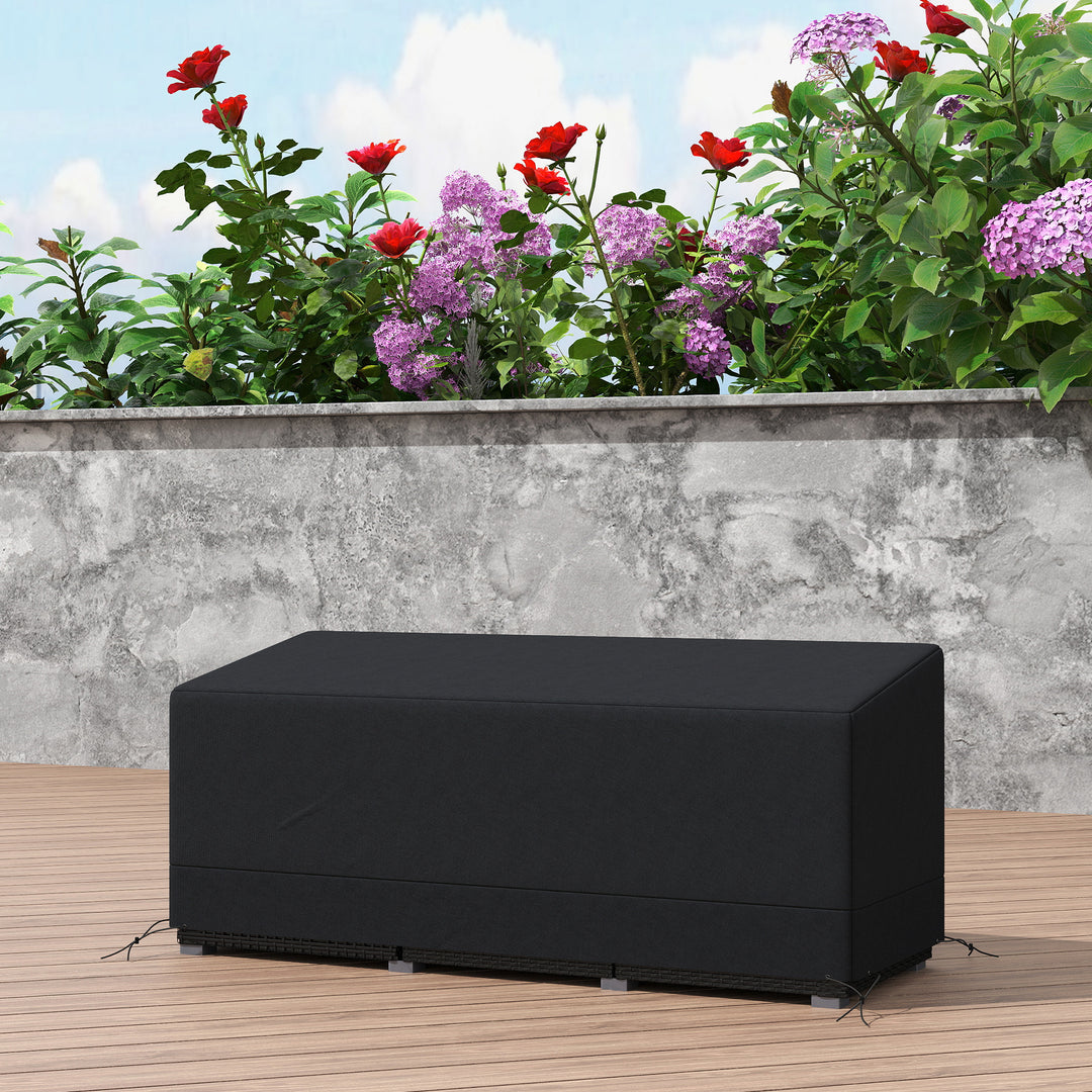 Rectangular Patio Garden Furniture Cover Waterproof for 3 Seater Sofa Bistro Set, UV Resistant Protection 600D Oxford Fabric Rattan Lounge Clean Cover, 190 x 72 x 76cm, Black