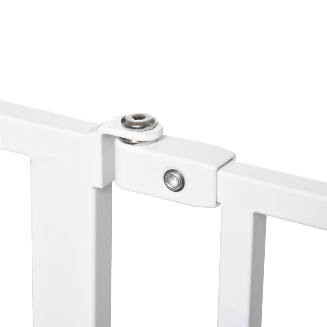 PawHut Wide Dog Safety Gate, with Door Pressure, for Doorways, Hallways, Staircases - White | Aosom UK