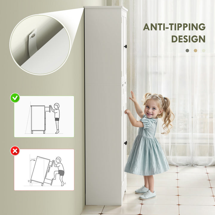 Tall Bathroom Storage Cabinet - White