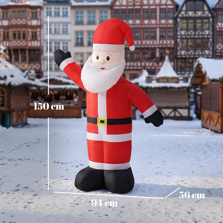 5ft Christmas Inflatable Velvet Look Santa Claus with Welcoming - view 3