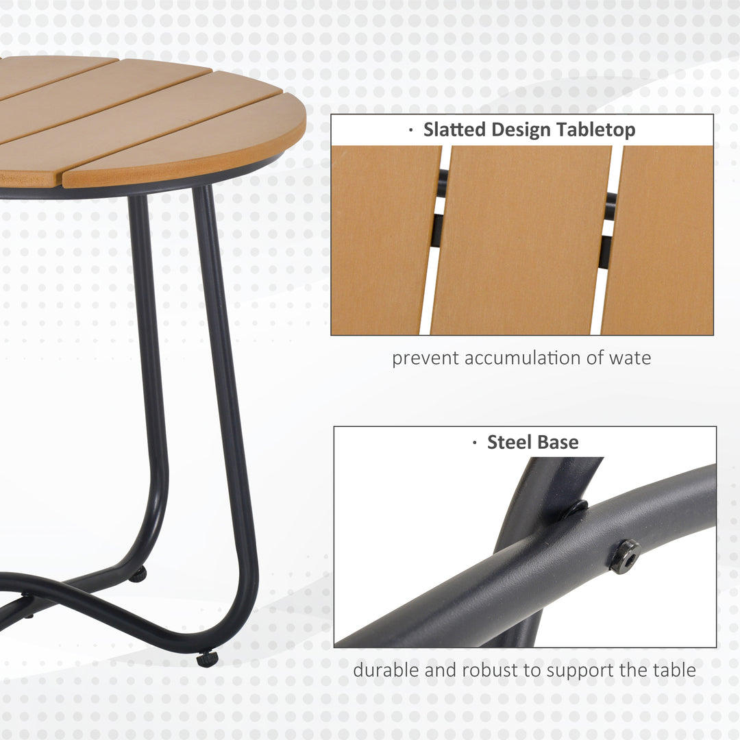 Round Outdoor Side Table Adjustable Leg Pads Garden Table 49 x 49 x 48
