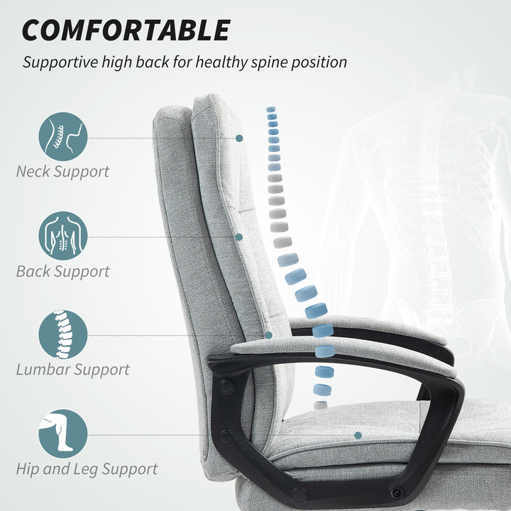 Linen-Look Double-Padded Office Chair