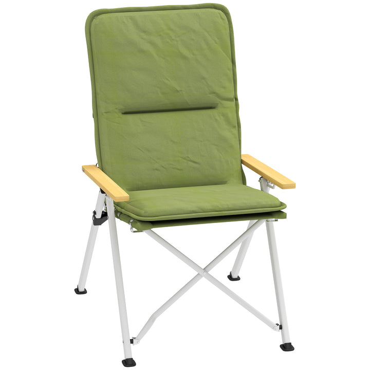 Portable Padded Camping Chair, with Bag - Green