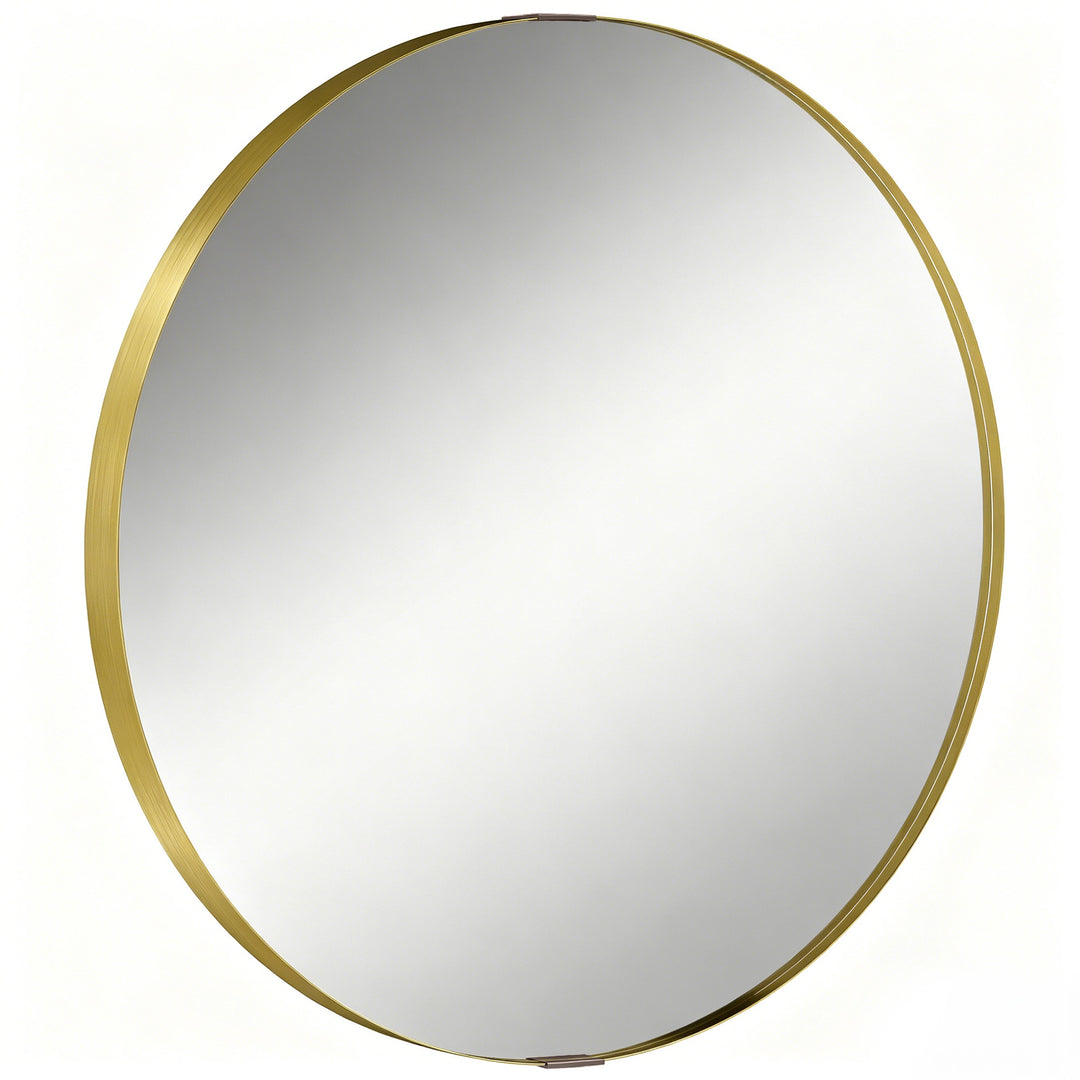 Round Wall Mirror 61 cm, Wall Mounted Bathroom Mirror with Tempered Sa