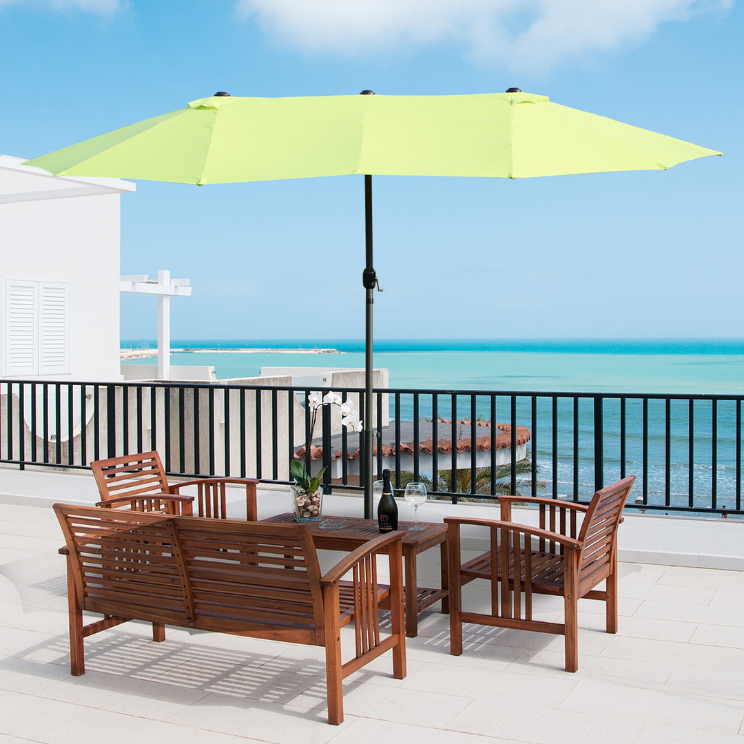 Double-side Umbrella Parasol, Φ2.7x4.6Wx2.4H m-Grass Green