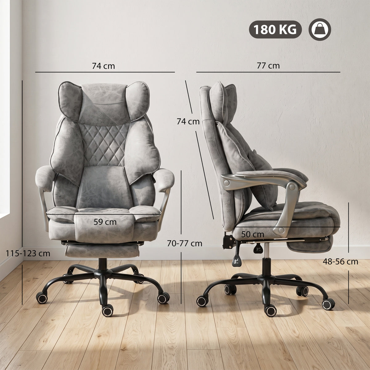 Executive Office Chair, Leathaire Big and Tall Office Chair 180 kg wit