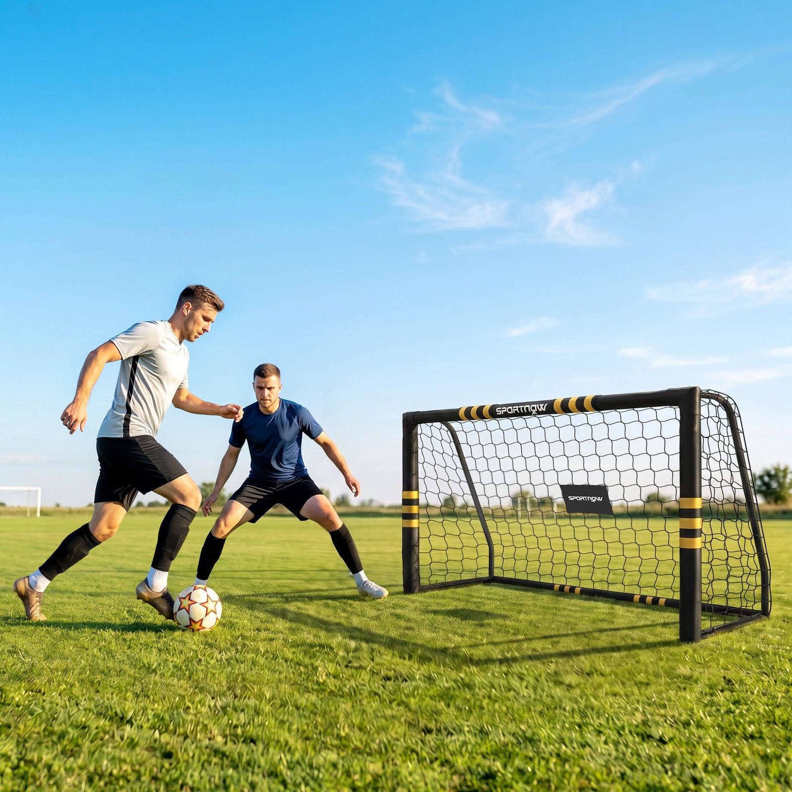 Football Goal, 6 x 4ft Portable Football Net with EPE Foam Padding, PV
