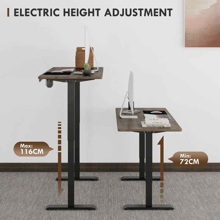 72-116cm Adjustable Electric Standing Desk, with LED Display - Black