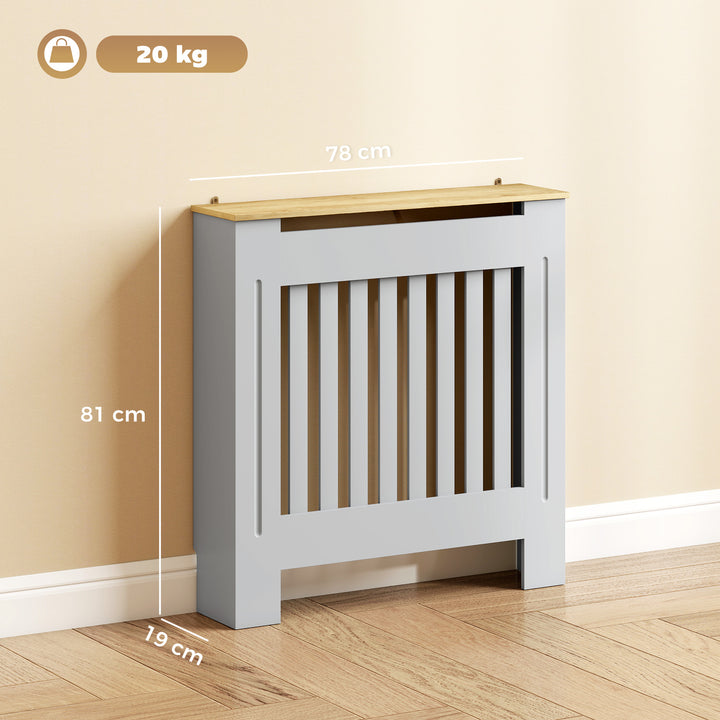 Heater Cover, Radiator Cover Slatted Painted MDF Lined Grill Grey, 78L