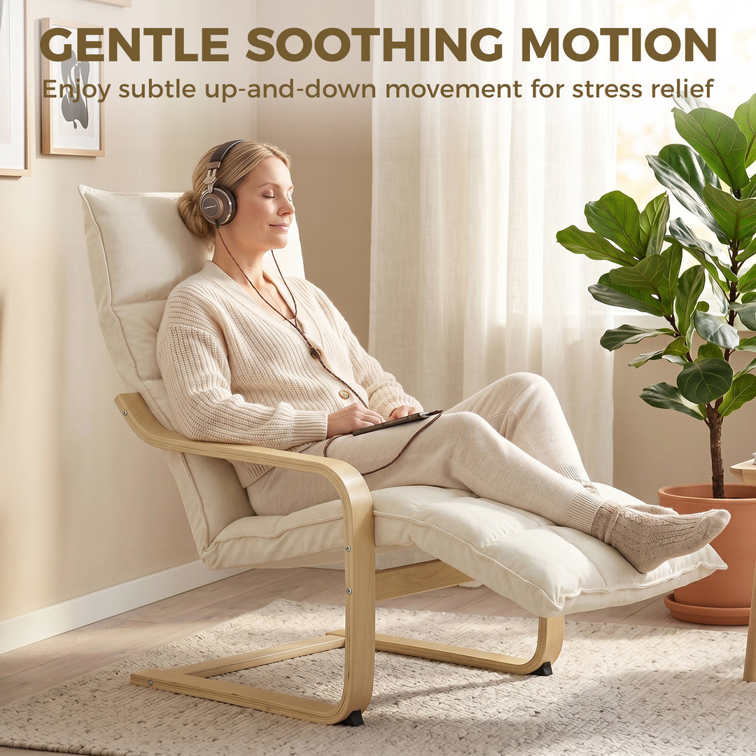 Modern Accent Chair, Leisure Lounge Chair Armchair with Footrest, Plus