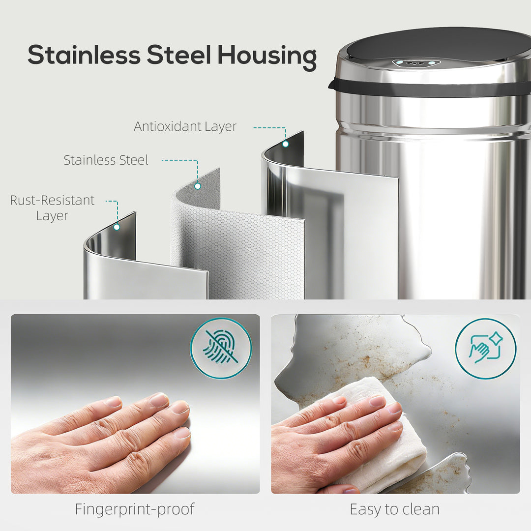 42L Automatic Motion Sensor Rubbish Bin with Fingerprint Resistant, St