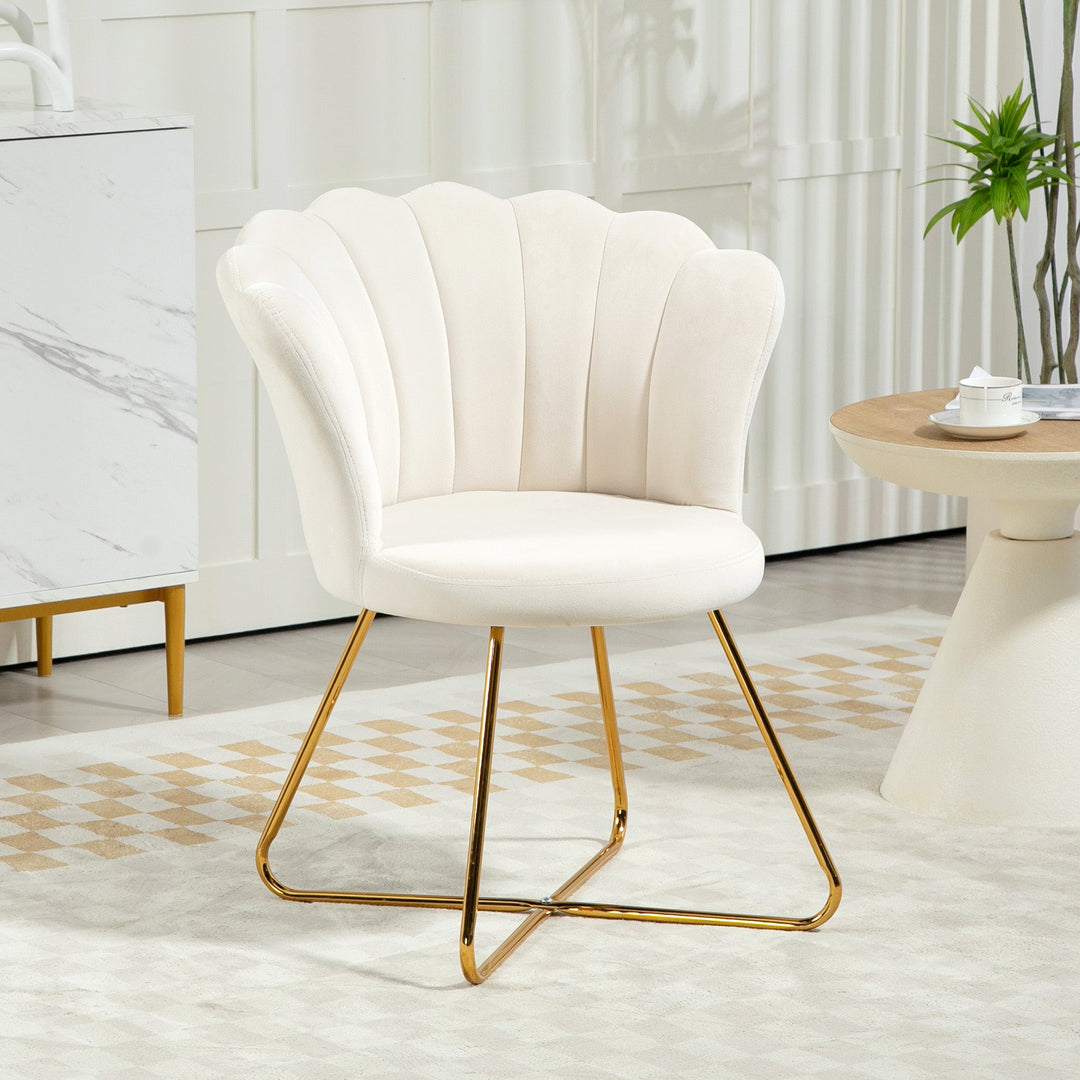 Velvet-Feel Lotus Petal Accent Chair