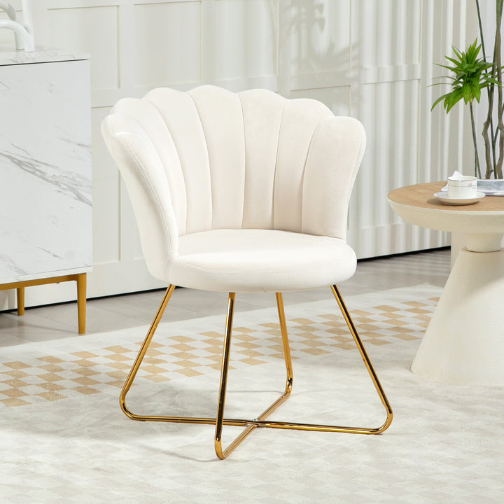 Velvet-Feel Lotus Petal Accent Chair