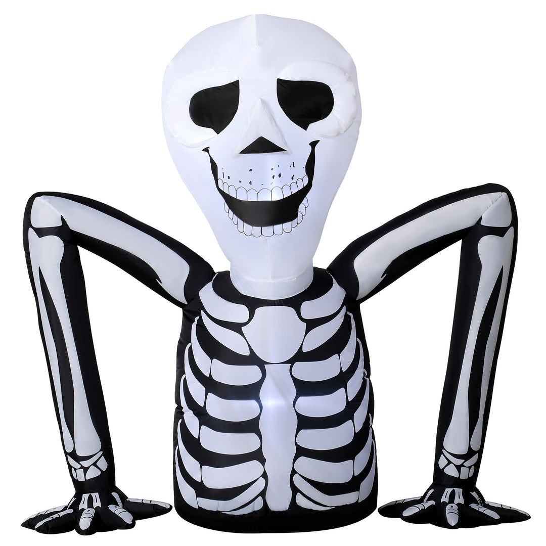 Inflatable Ground Crawling Skeleton, Scary Halloween Decoration with B